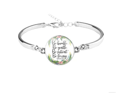 Patterned Bible Bracelet with Gemstones and Chain JahSonFire