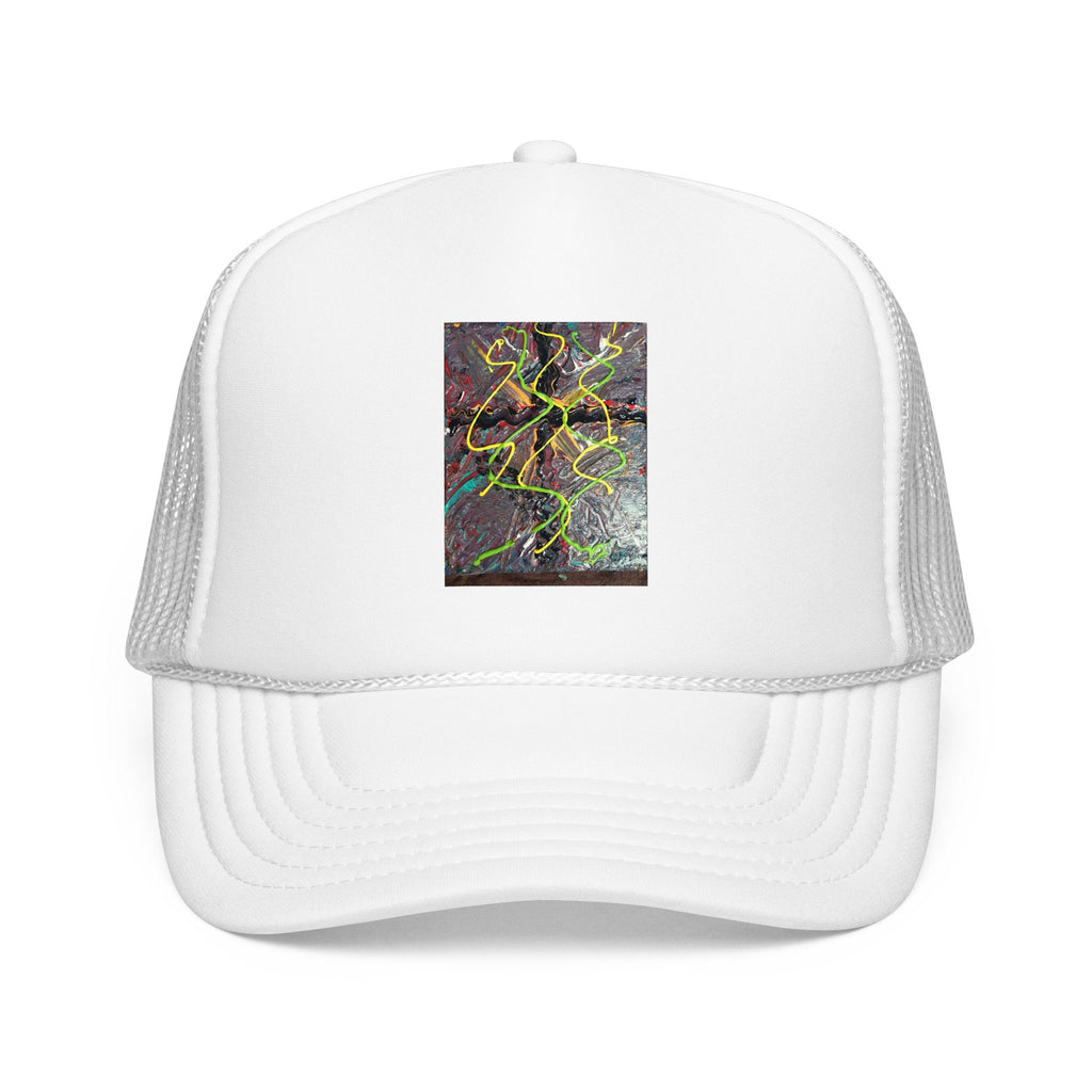 Abstract Neon River Foam Trucker Hat