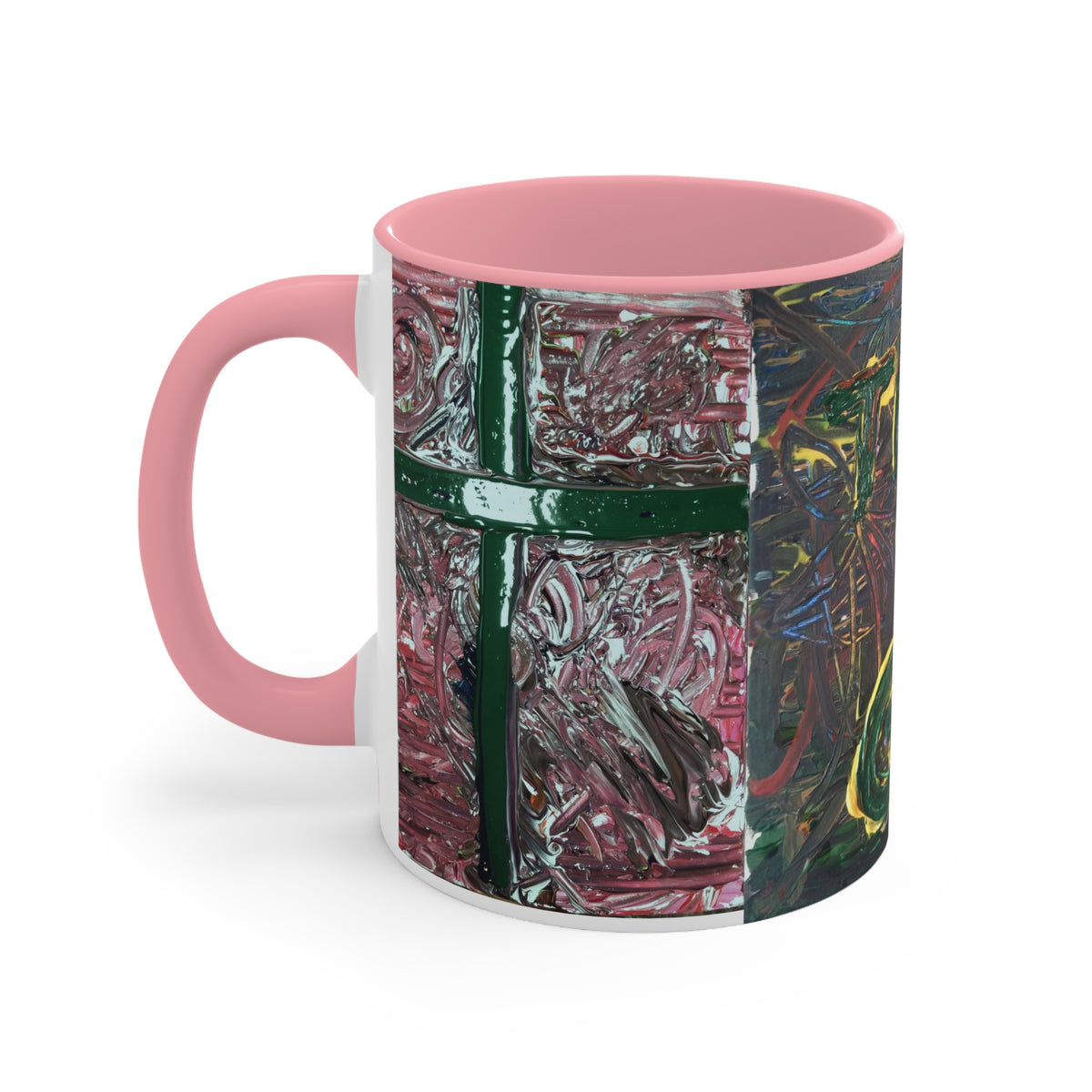 Accent Mug — Colorful Abstract "Try God" Art Ceramic Coffee Cup