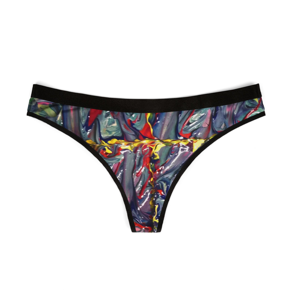 Abstract Marble Print Thong — Colorful Women's Lingerie
