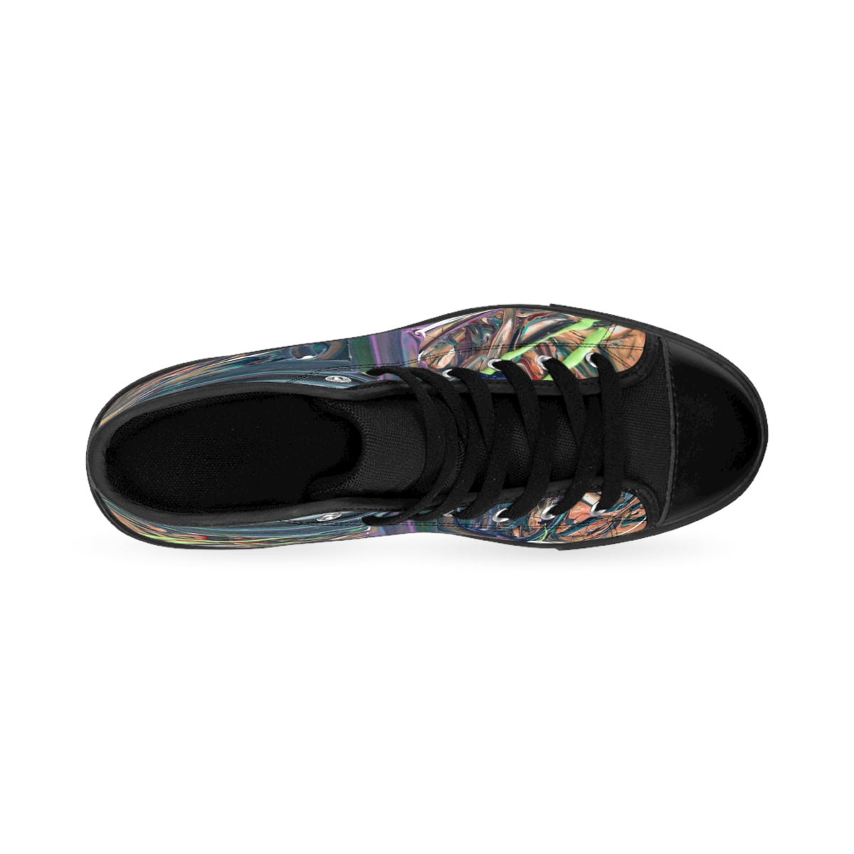 Abstract Urban High-Top Sneakers — Colorful Swirl Art Men's Sneakers