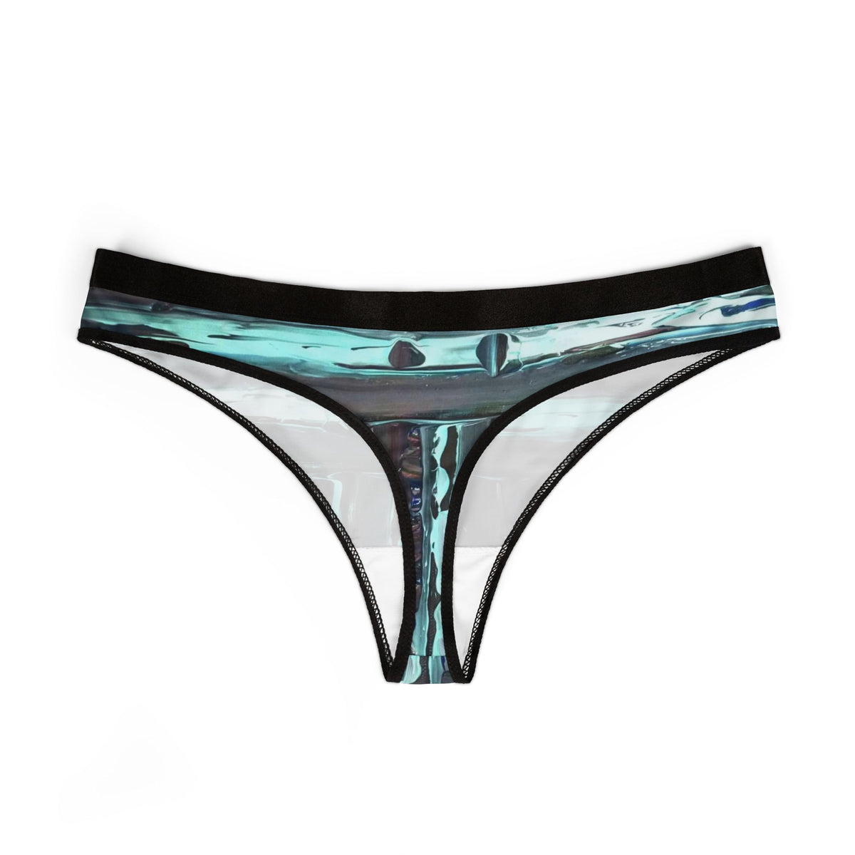 Iridescent Abstract Print Women's Thong — All-Over-Print Lingerie