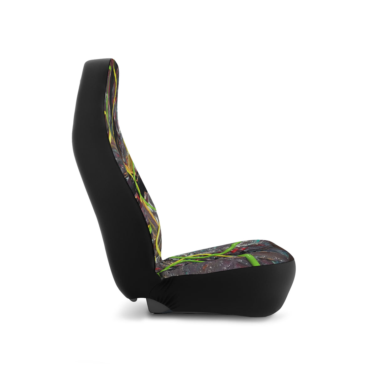 Abstract Neon Flow Car Seat Covers — Bold Art Print Automotive Seat Protector