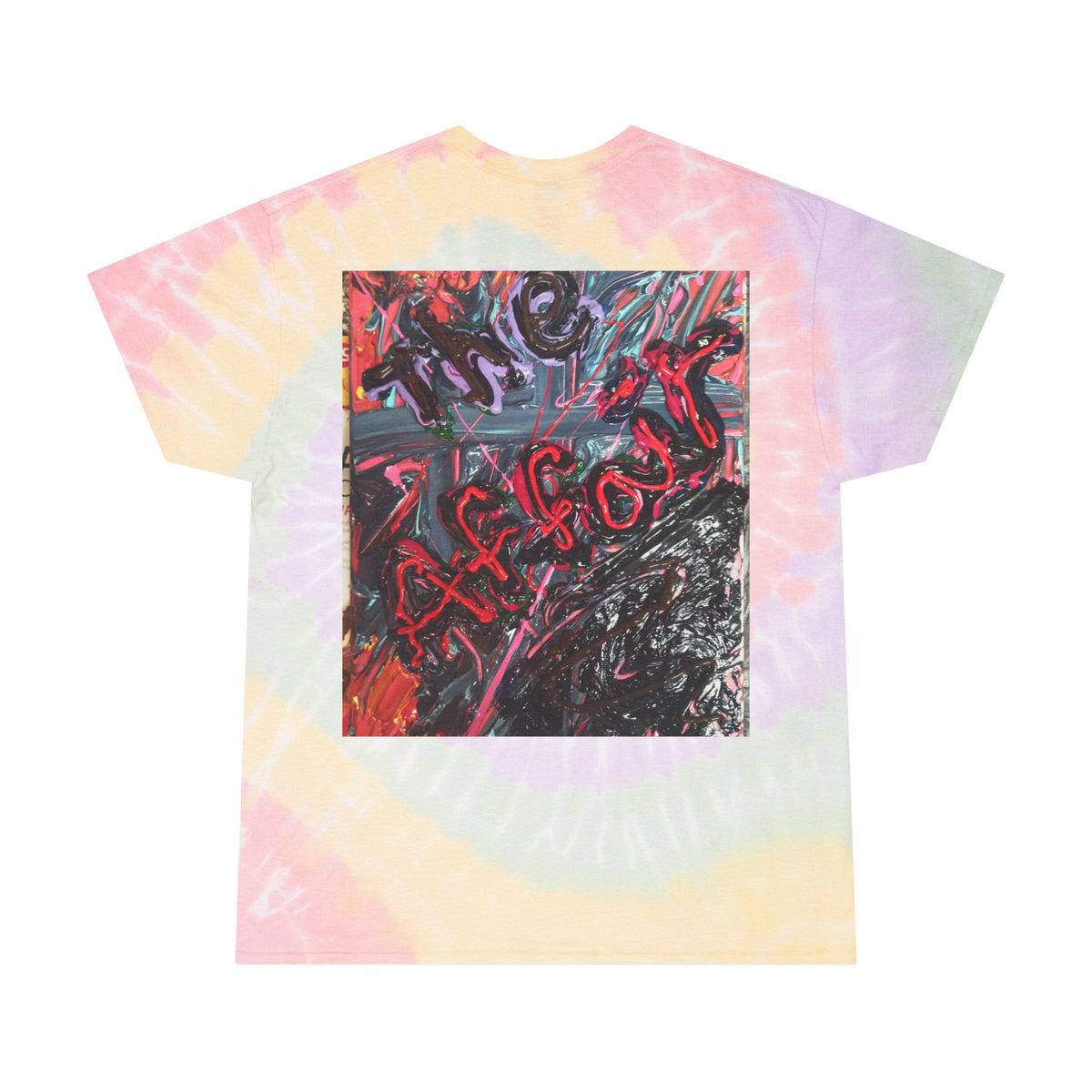 Tie-Dye Spiral Tee with Abstract Graffiti Print