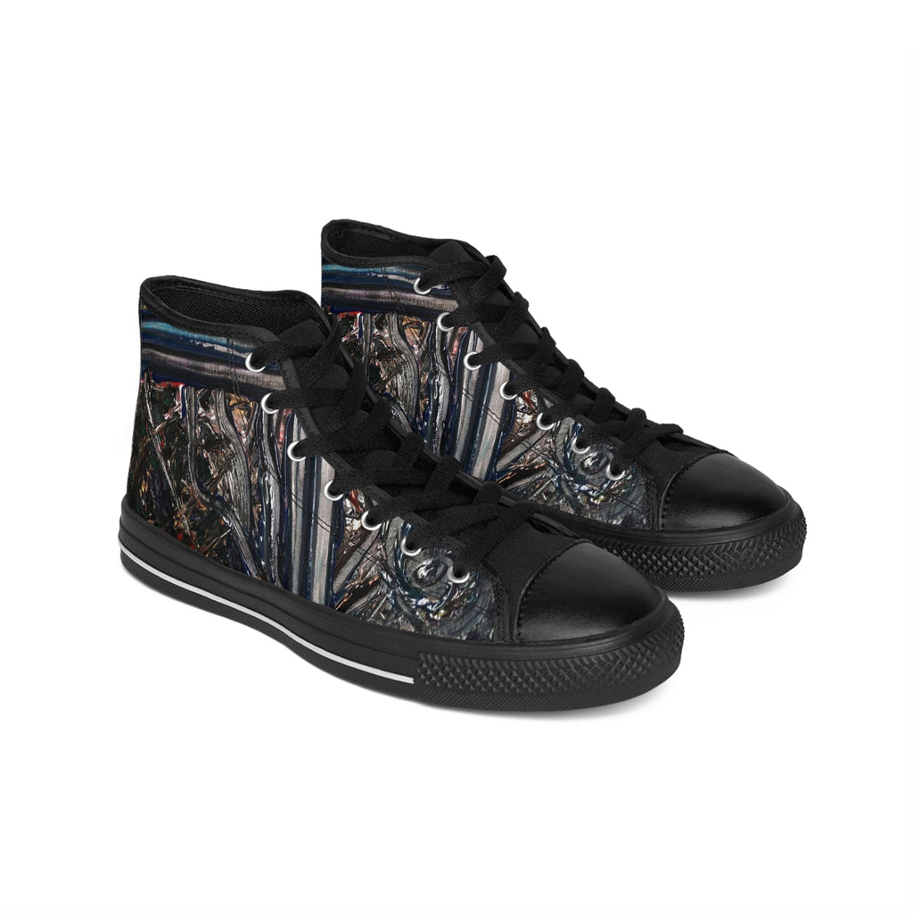 High-Top Sneakers — Distressed Metal Gate Art Print