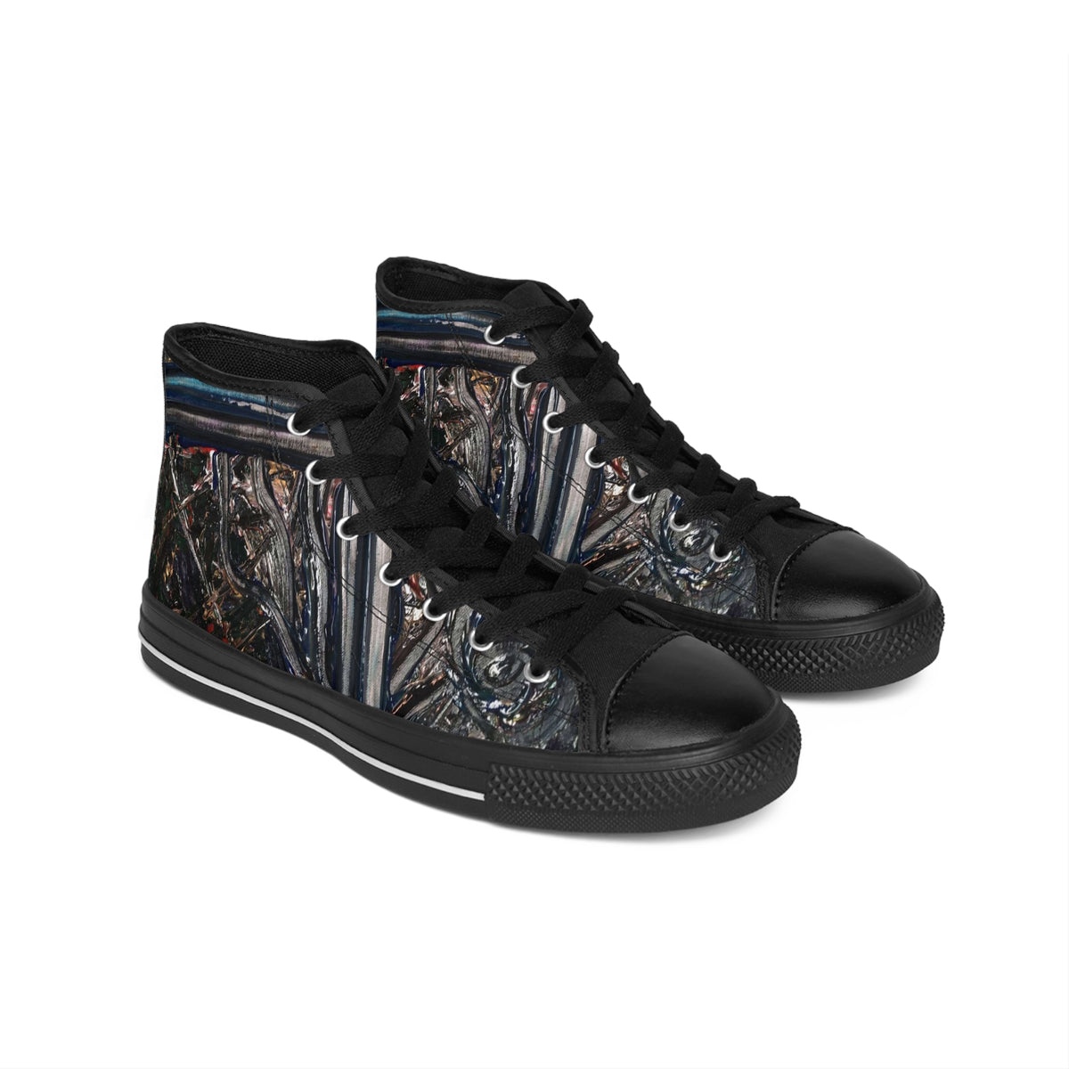 High-Top Sneakers — Distressed Metal Gate Art Print