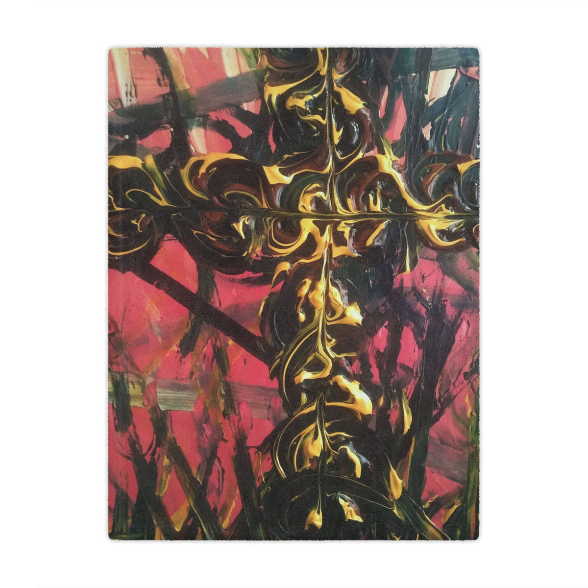 Artistic Minky Blanket with Vibrant Abstract Design, Cozy Throw for Home Decor, Gift for Art Lovers, Perfect for Birthdays, Housewarming