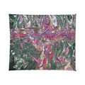 Abstract Swirl Comforter — Moody Green & Pink Bedspread, Modern Artistic Comforter