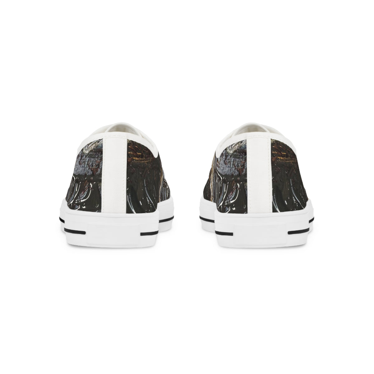 Vintage Motorcycle Engine Men’s Low Top Sneakers — Classic Biker Print