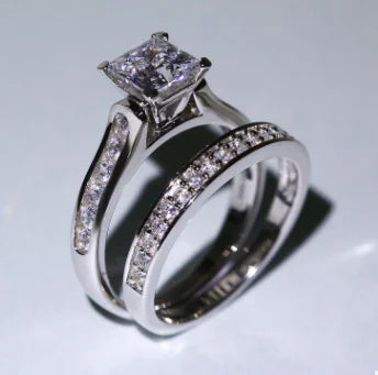 Fashionable Diamond Couple Rings - Engagement and Wedding JahSonFire