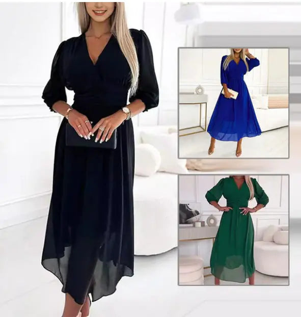 V-Neck Chiffon Dresses JahSonFire