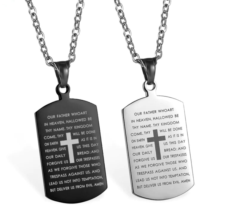 Couple's Cross Necklace with Bible Design JahSonFire