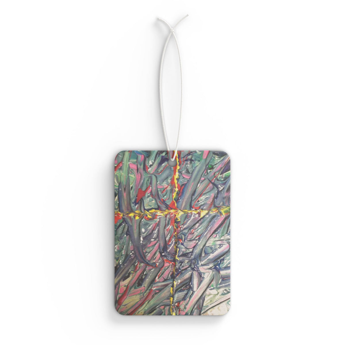 Abstract Cross Pattern Car Air Freshener — Colorful Textured Design