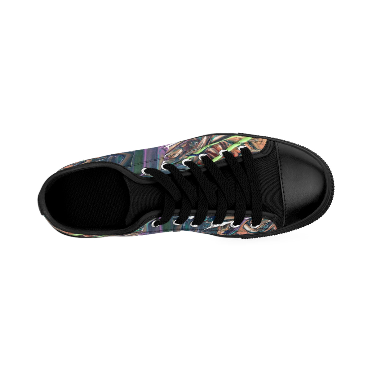 Abstract Floral Low-Top Sneakers for Women — Colorful Garden Print