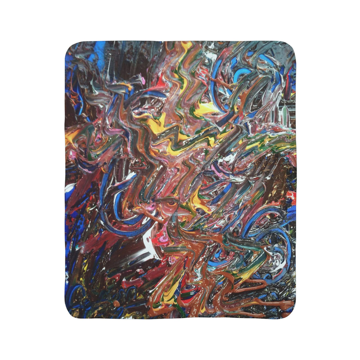 Abstract Color Burst Sherpa Blanket — Cozy Fleece Throw