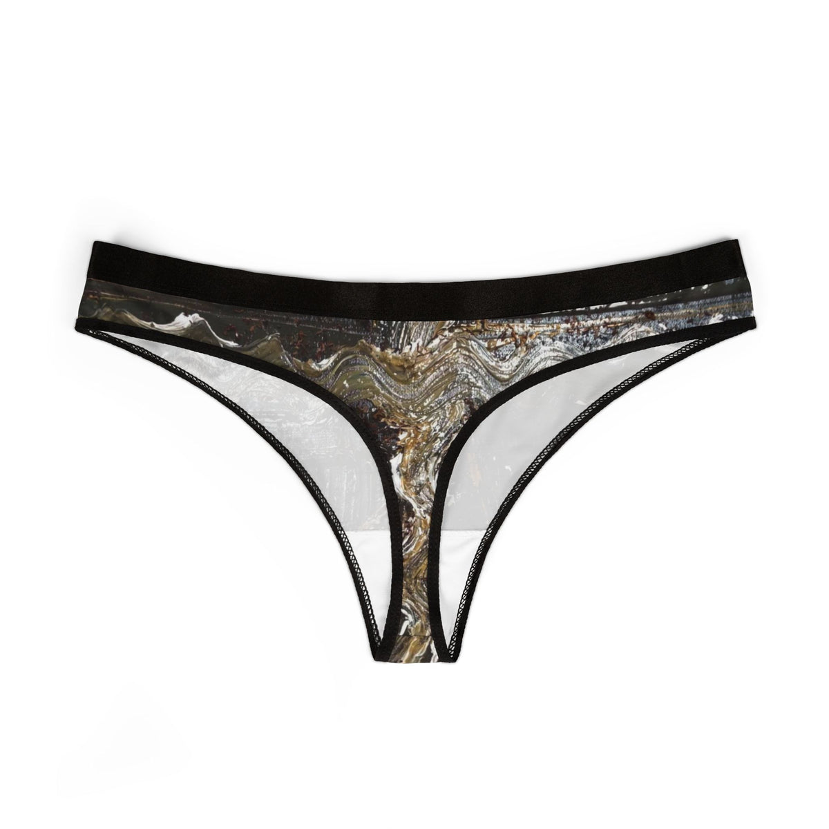 Abstract Marble Print Women's Thong — All-Over-Print Lingerie