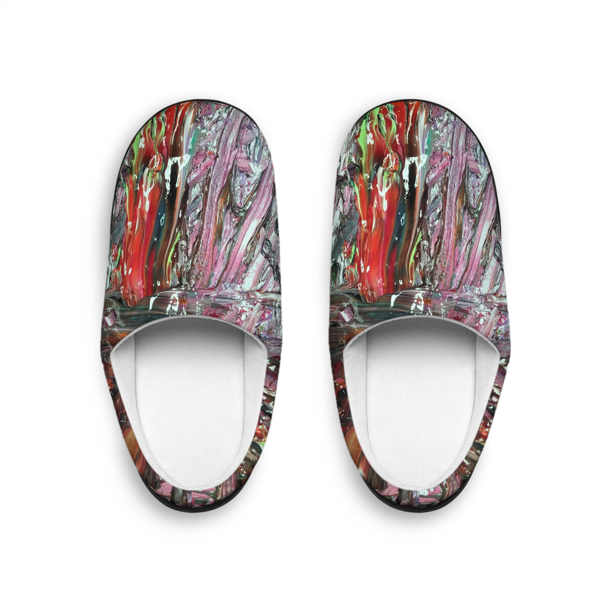 Cozy Artistic Women's Indoor Slippers, Lounge Footwear, Home Relaxation Gifts, Unique Textile Design, Birthday Present, Housewarming Gift