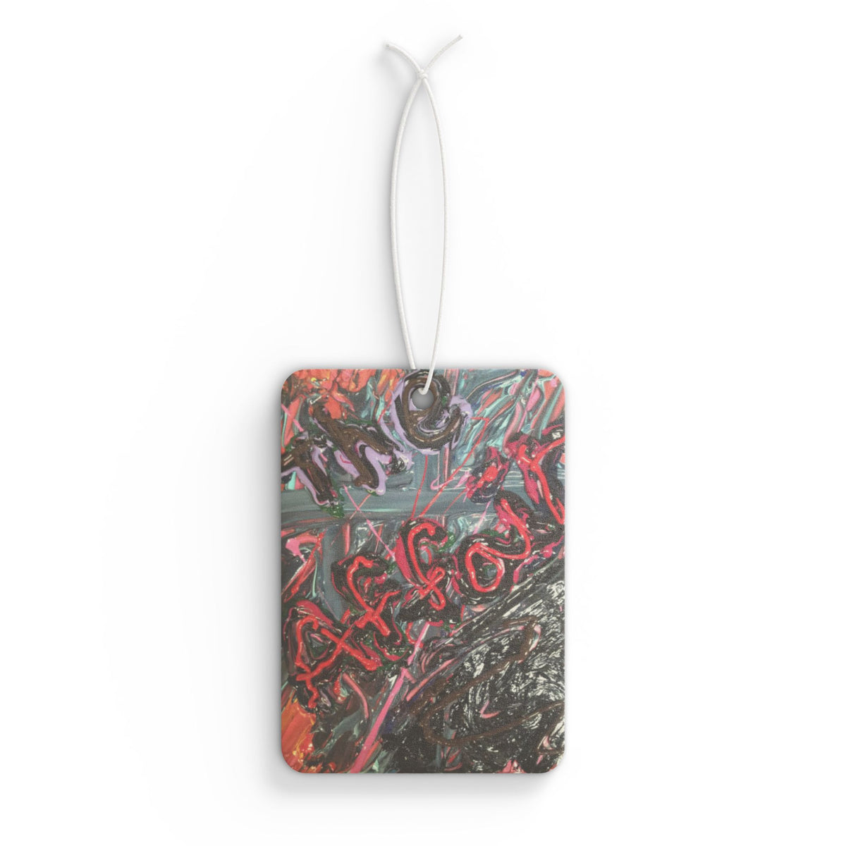 Abstract Graffiti Car Air Freshener — Urban Neon Scent Tag