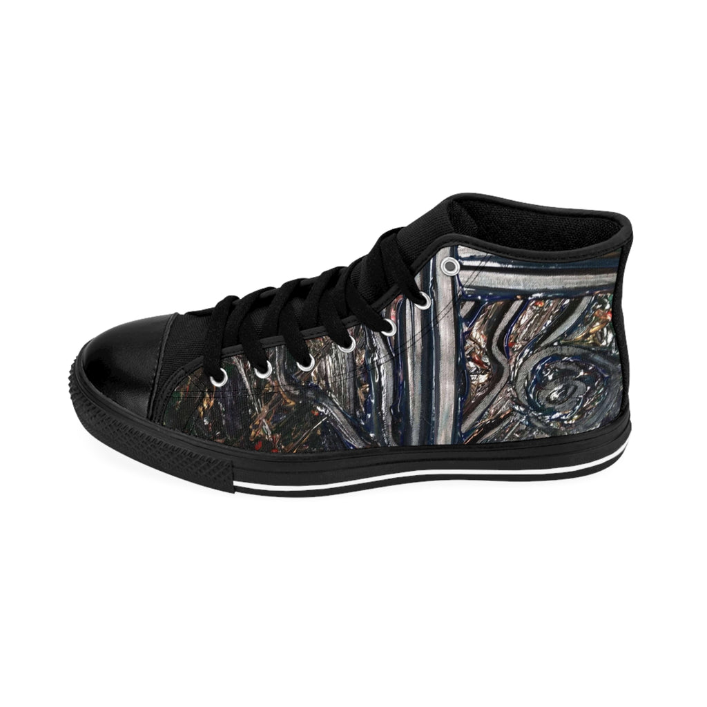 High-Top Sneakers — Distressed Metal Gate Art Print