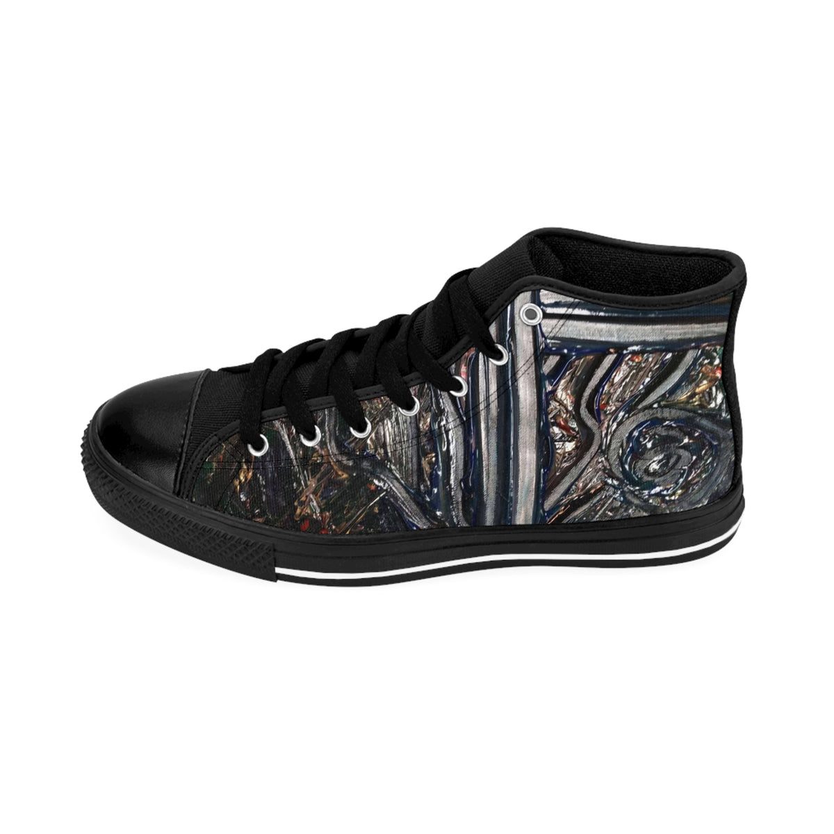 High-Top Sneakers — Distressed Metal Gate Art Print