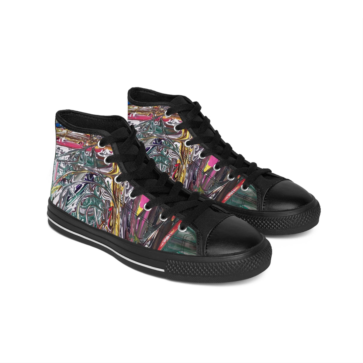Women's Artistic High-Top Sneakers, Colorful Casual Footwear, Trendy Gift for Creative Souls, Unique Design Sneakers for Every [...]