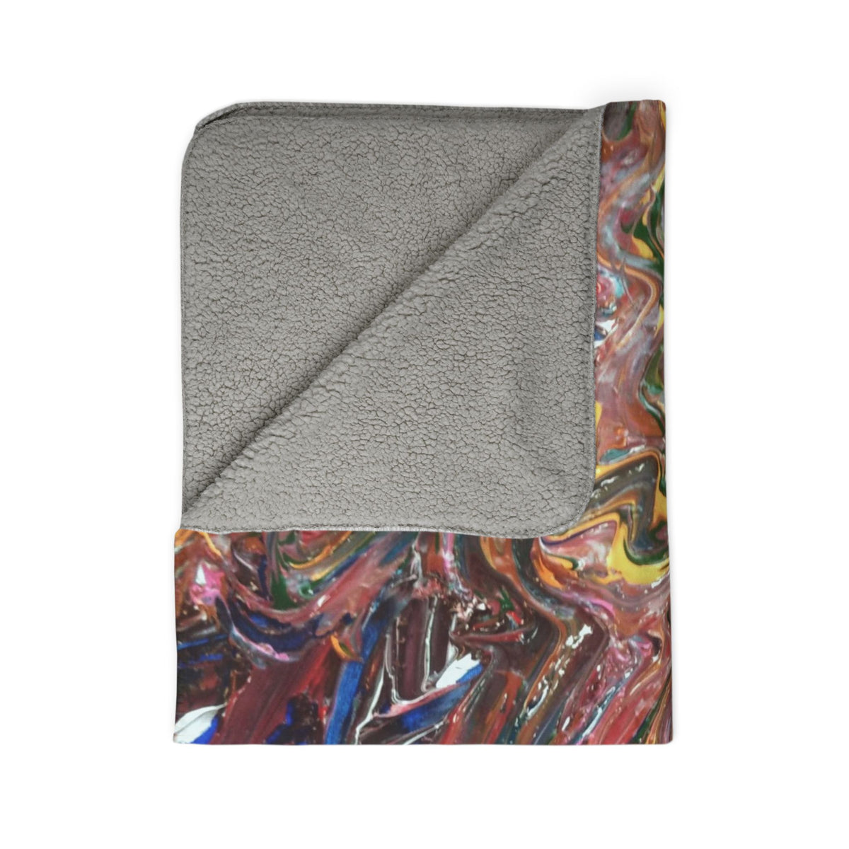 Abstract Color Burst Sherpa Blanket — Cozy Fleece Throw