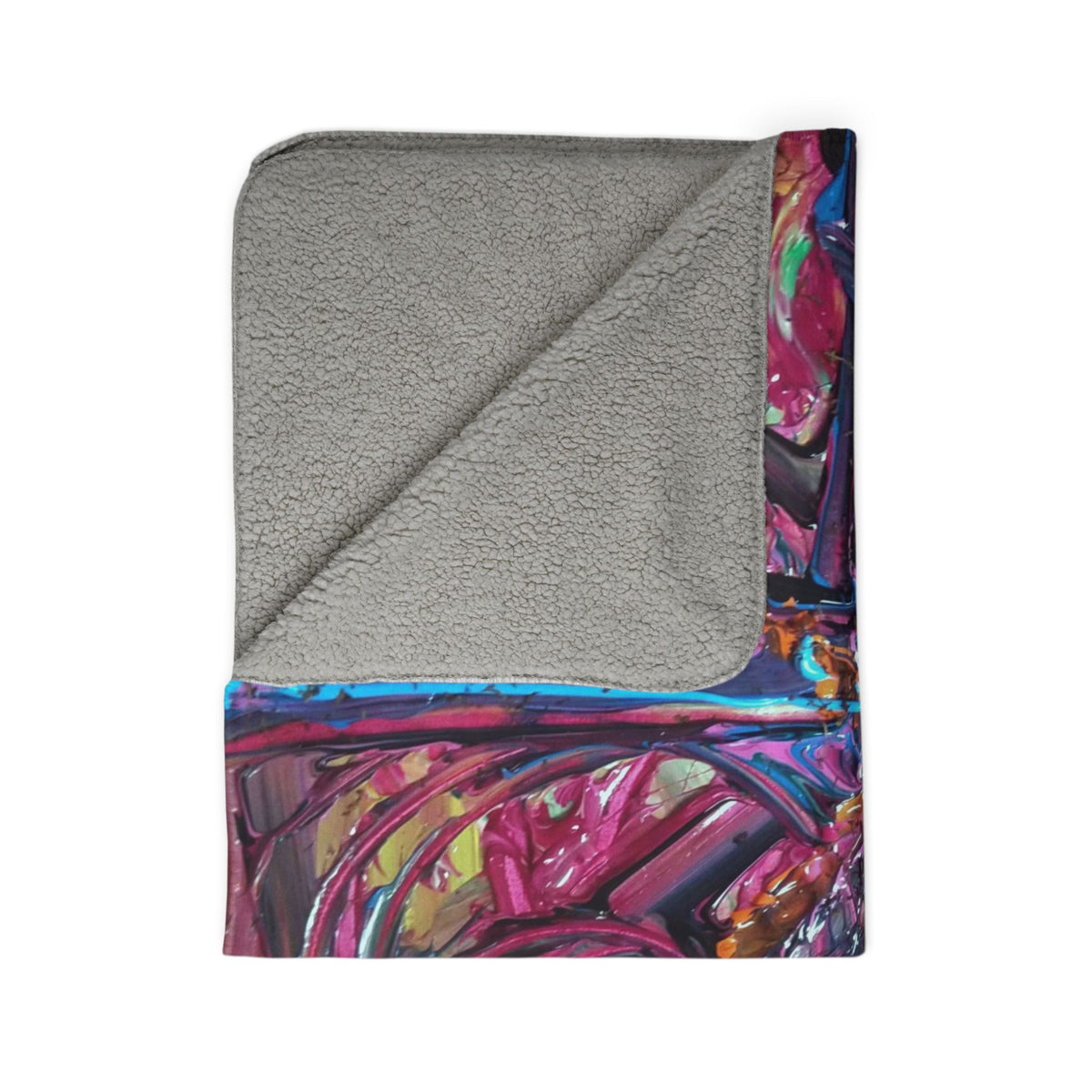 Abstract Starburst Sherpa Blanket — Colorful Textured Art Throw