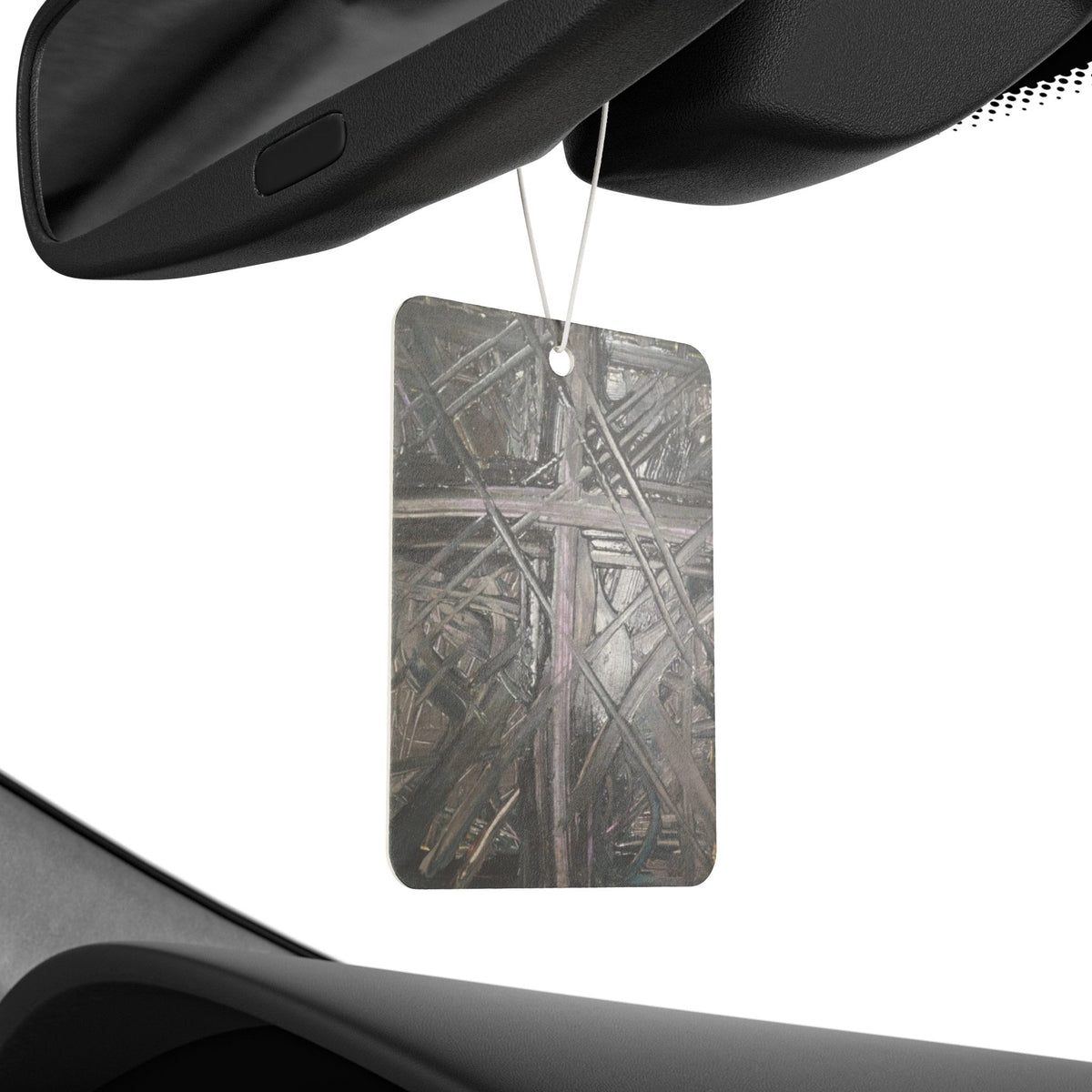 Crosswork Car Air Freshener — Metallic Gothic Abstract Scent Tag