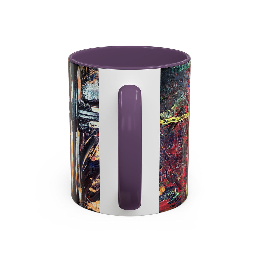 Abstract Starburst Accent Coffee Mug — Colorful Modern Art Ceramic (11/15oz)
