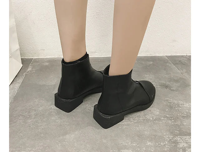 Front-Zipper Short Boots, Martin Boots JahSonFire