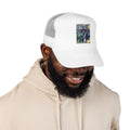 Abstract Cross Trucker Hat — Artistic Faith Mesh Cap Printify