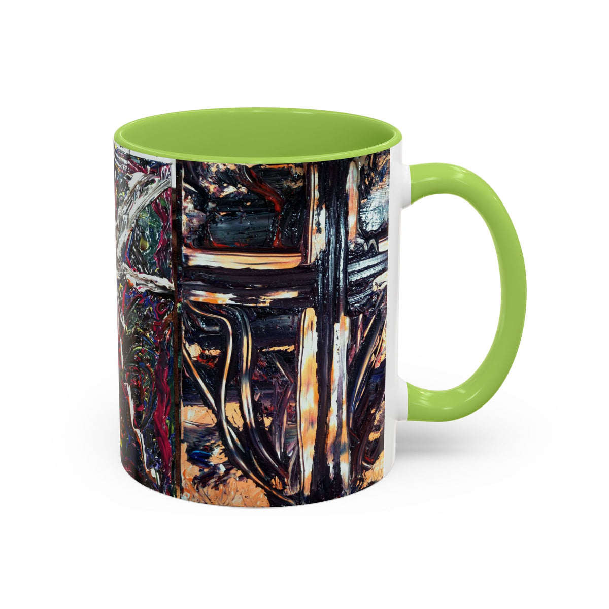 Abstract Starburst Accent Coffee Mug — Colorful Modern Art Ceramic (11/15oz)
