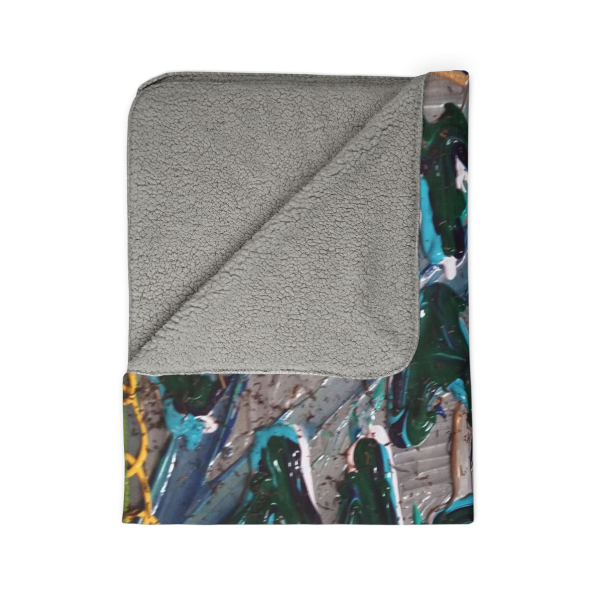 Abstract Painted 'Money Isn't Real' Fleece Sherpa Blanket