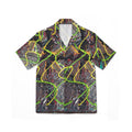 Abstract Neon Swirl Hawaiian Shirt — Men's AOP Camp Shirt