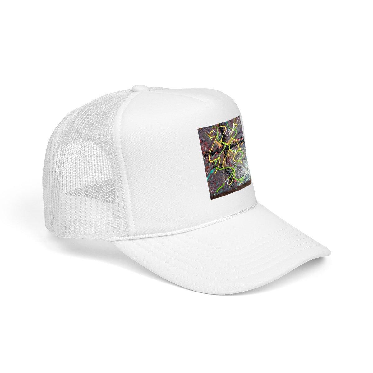 Abstract Neon River Foam Trucker Hat