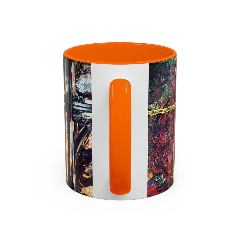 Abstract Starburst Accent Coffee Mug — Colorful Modern Art Ceramic (11/15oz)