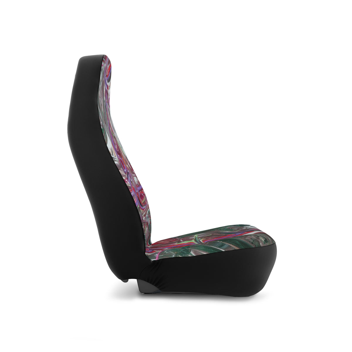 Abstract Pink & Silver Art Car Seat Covers — Modern Painterly Auto Seat Protector
