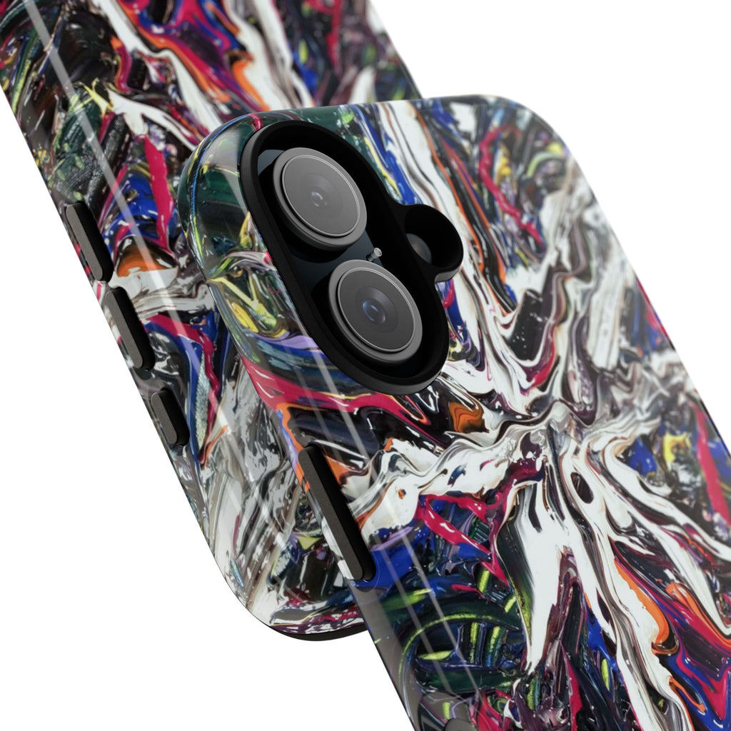 Abstract Splash Tough Phone Case – Colorful Drip Art Protective Cover