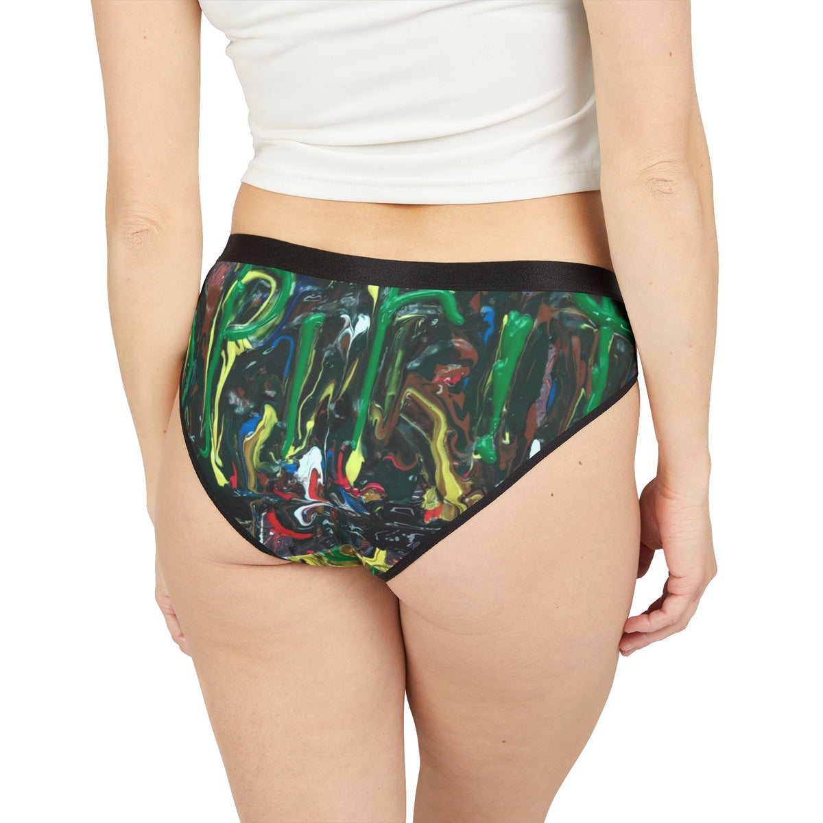 Abstract Paint Swirl Women's Bikini Briefs — Colorful Artistic Print