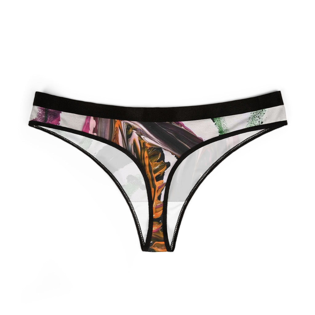Abstract Art Women's Thong - Colorful Brushstroke Print