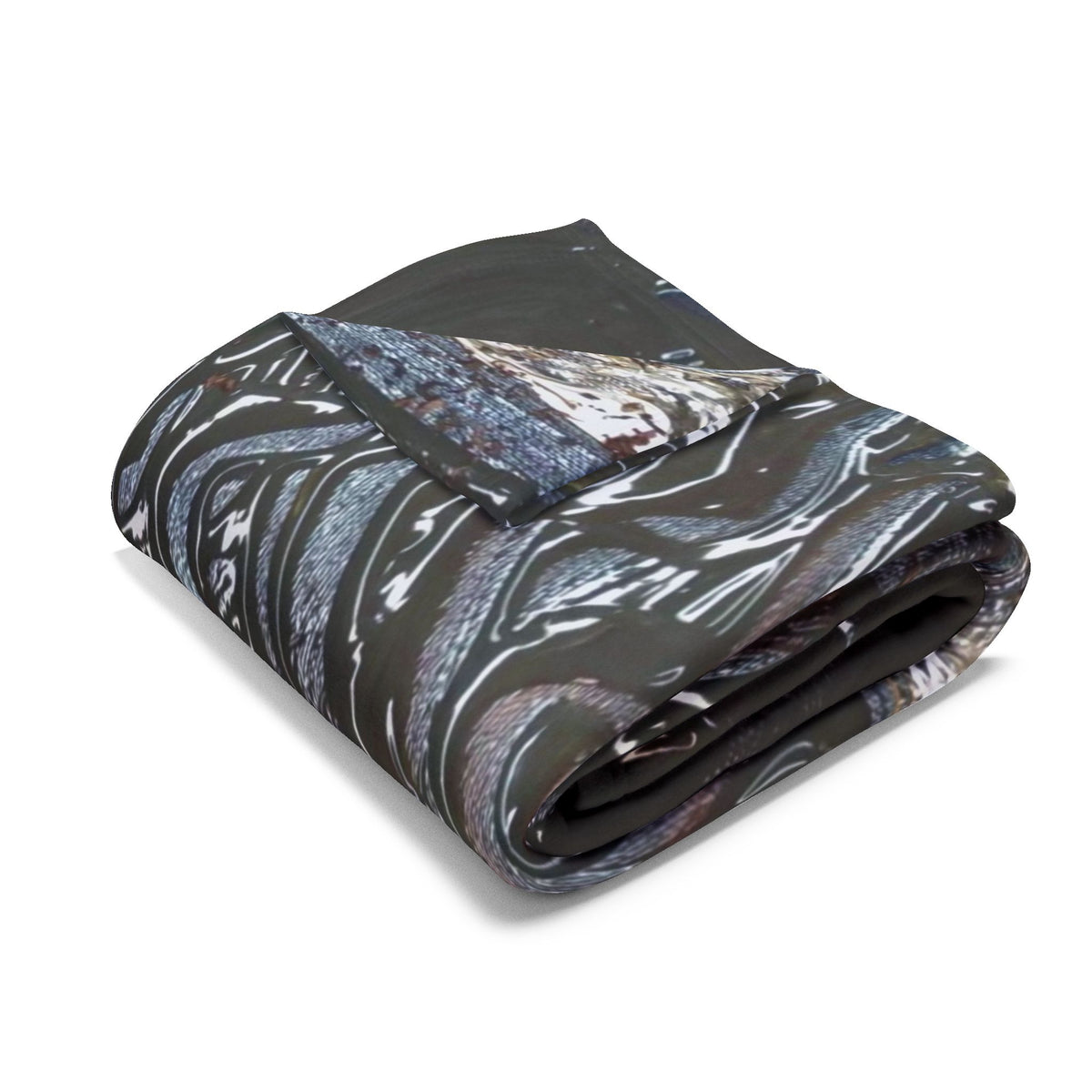 Arctic Fleece Blanket — Dark Industrial Window Cross Design, Cozy Throw for Home & Cabin