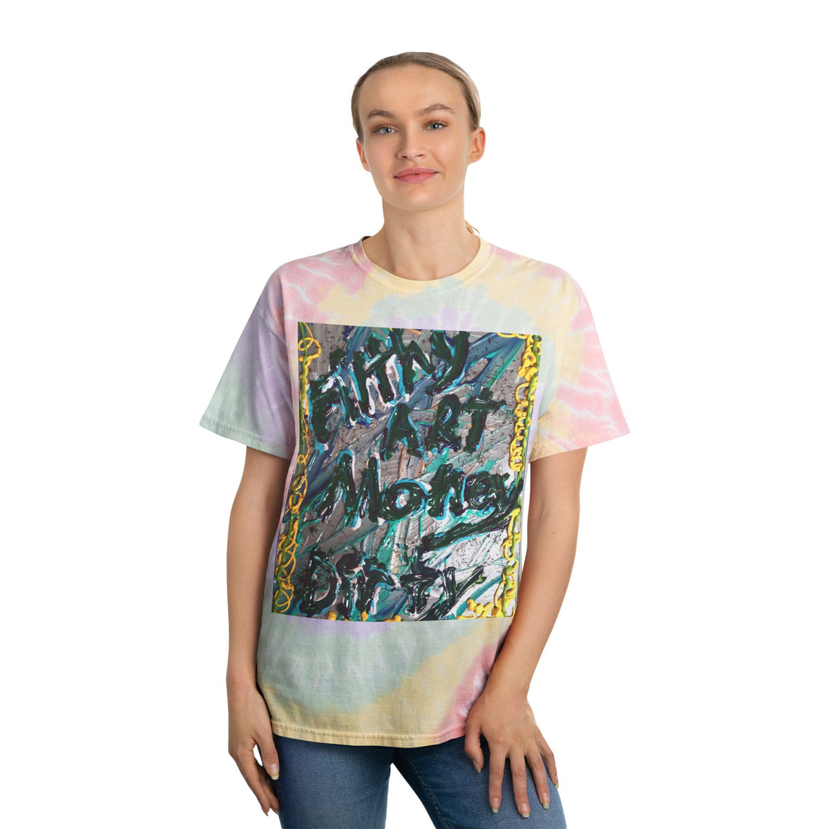 Tie-Dye Spiral Tee — Graphic "Ain't Worth My Time" Pastel Retro T-Shirt