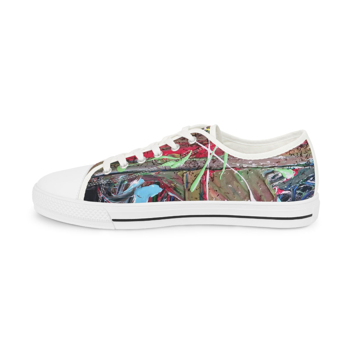 Graffiti Art Low Top Sneakers — Colorful Urban Street Shoes for Men