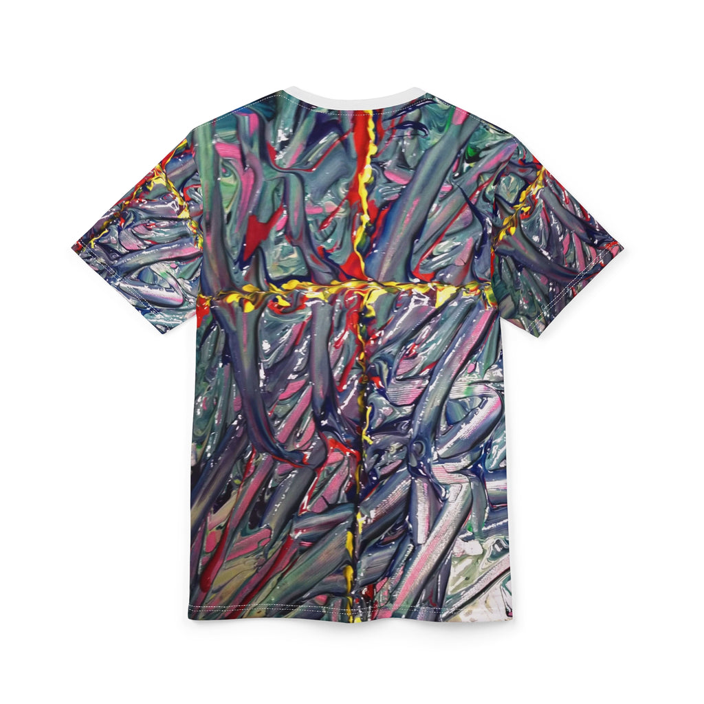 Abstract Paint Texture Tee — Colorful All-Over Print Art T-Shirt