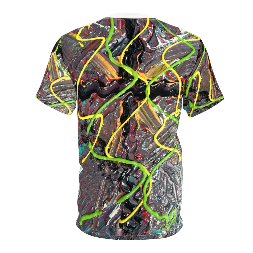 Abstract Neon Drip Tee — All-Over Print Artistic T-Shirt