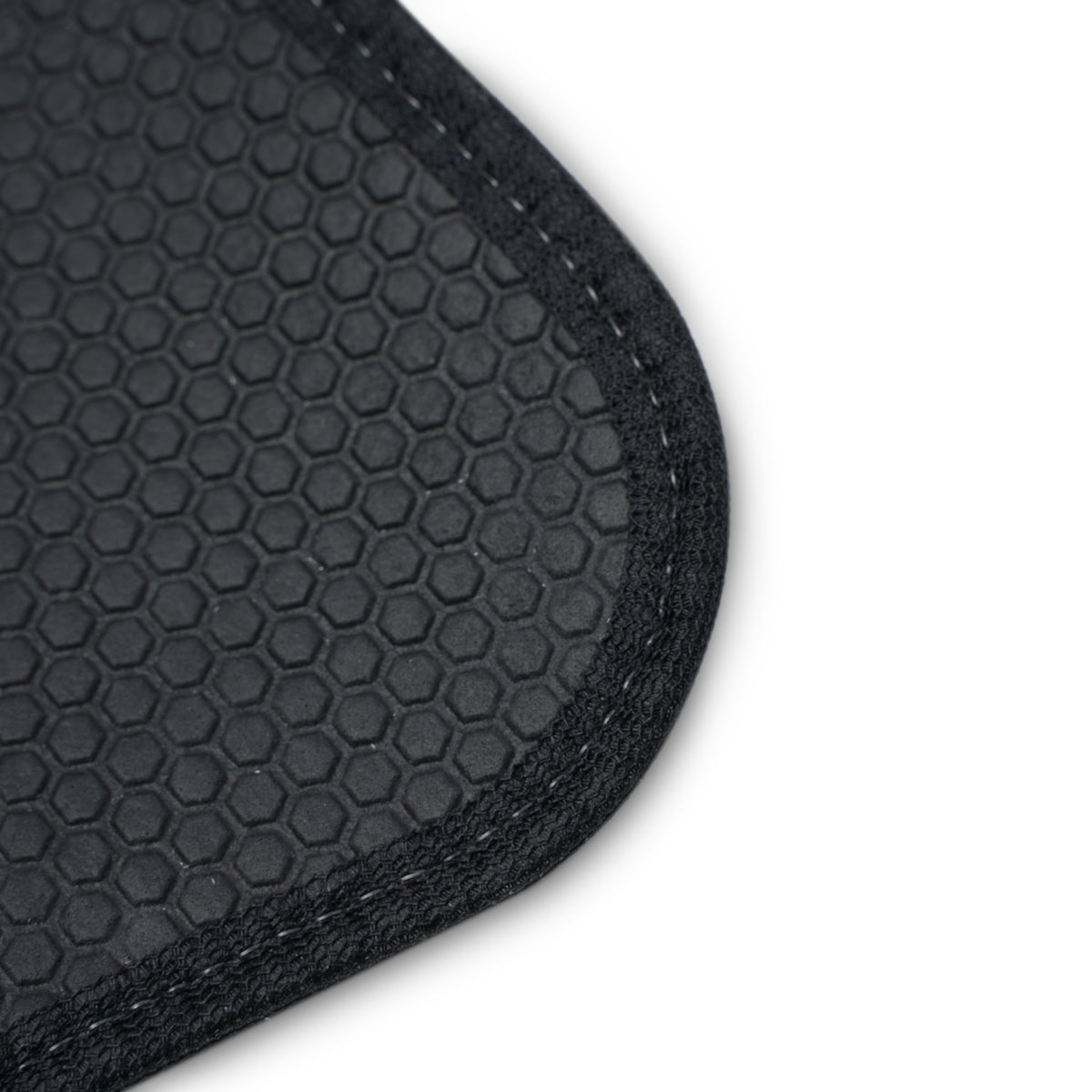 Abstract Industrial Car Floor Mat — Dark Metal Crosshatch Design