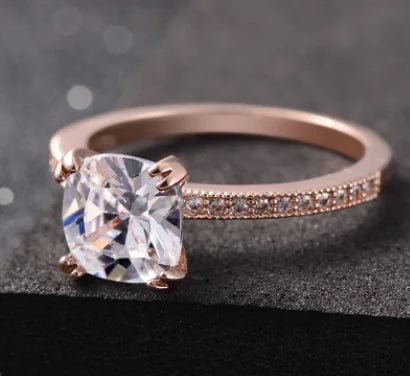 Women's Zircon Ring, European Diamond Ring JahSonFire