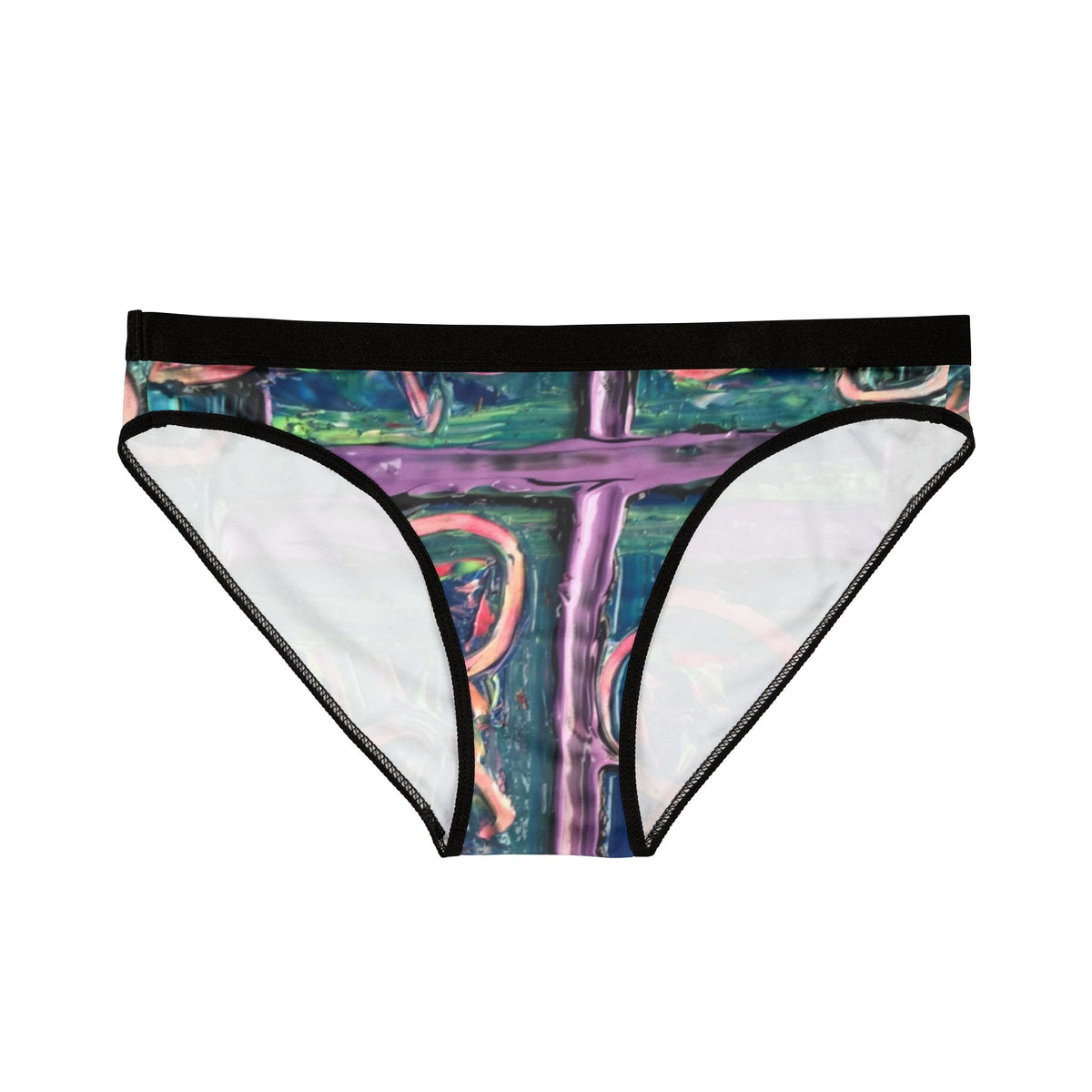 Colorful Women's Underwear, Artistic Print Briefs, Fashionable Lingerie, Unique Intimate Apparel, Comfortable Everyday Wear