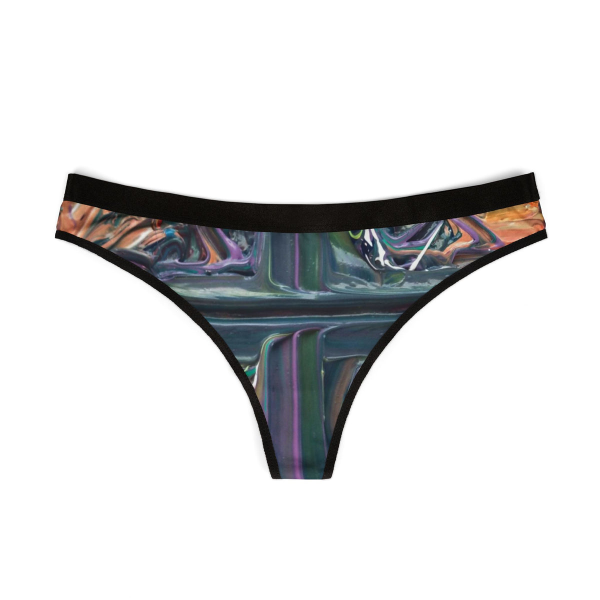Abstract Iridescent Women's Thong — All-Over Print
