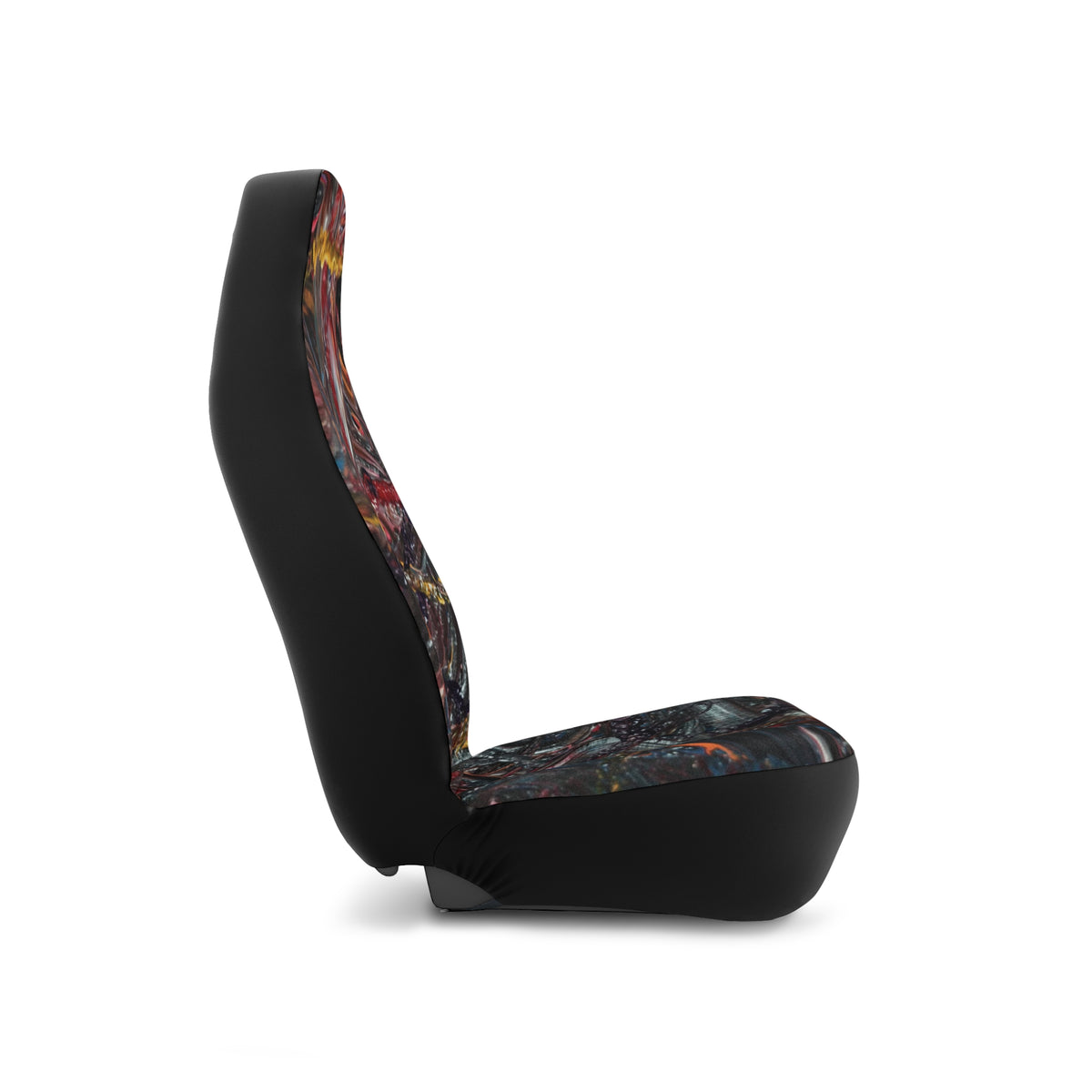 Abstract Grunge Car Seat Covers — Bold Red & Black Automotive Seat Protector